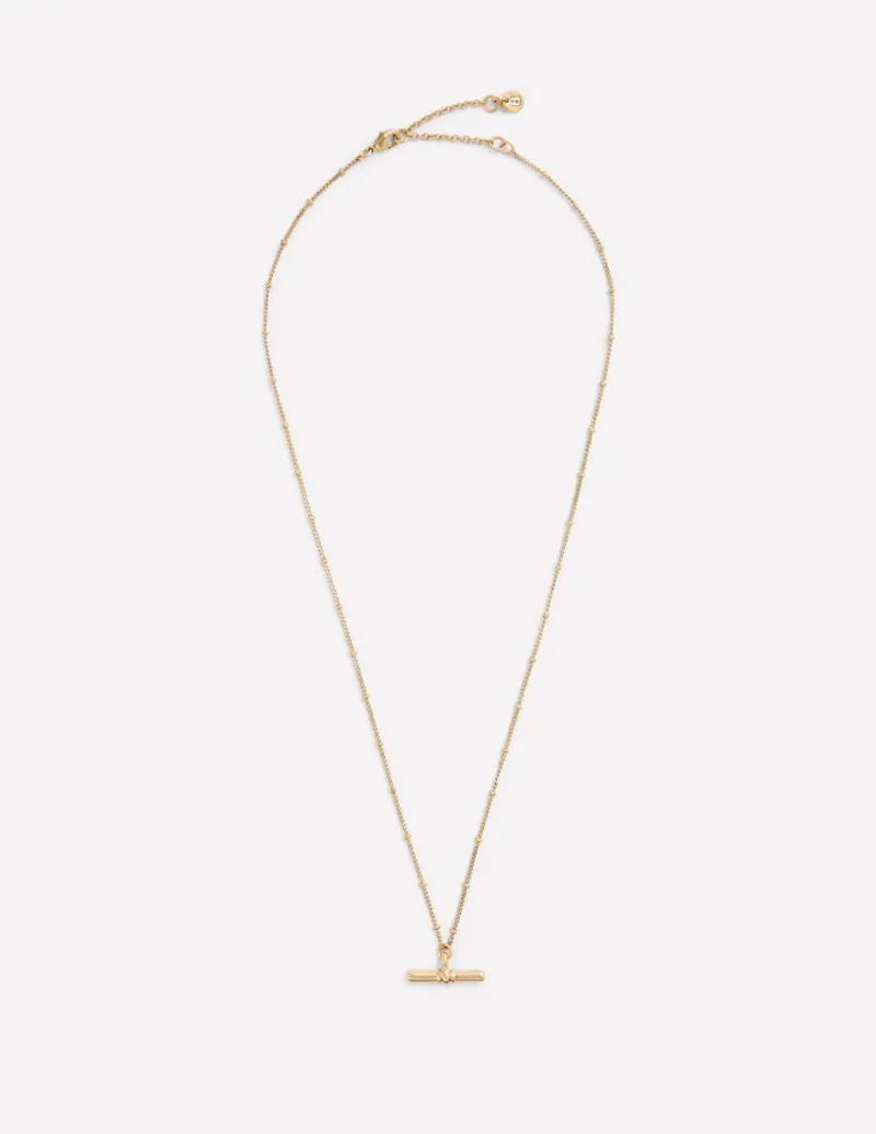 Jewelry-Boden Fine T-Bar Pendant Necklace- Gold