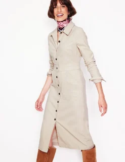 Petite Dresses | Midi-Boden Flora Cord Midi Shirt Dress-Almond Peach AlmondPeach