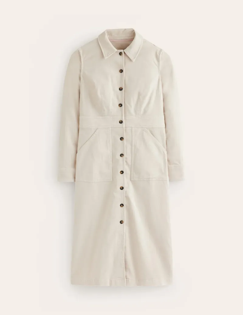 Petite Dresses | Midi-Boden Flora Cord Midi Shirt Dress-Almond Peach AlmondPeach