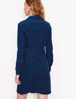 Petite Dresses | Dresses & Jumpsuits-Boden Flora Cord Shirt Dress-Blue, Diamond Trellis Blue,DiamondTrellis