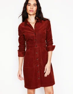Petite Dresses | Dresses & Jumpsuits-Boden Flora Cord Shirt Dress- Cognac