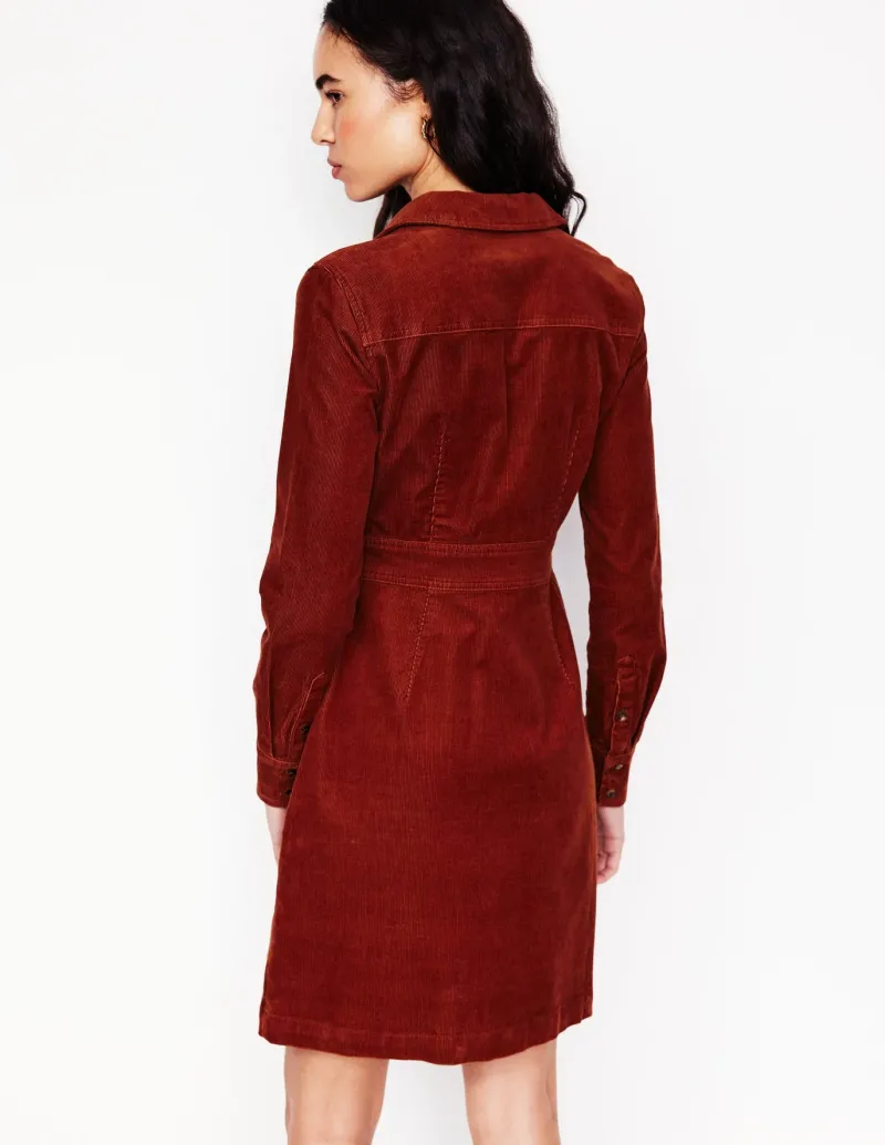 Petite Dresses | Dresses & Jumpsuits-Boden Flora Cord Shirt Dress- Cognac