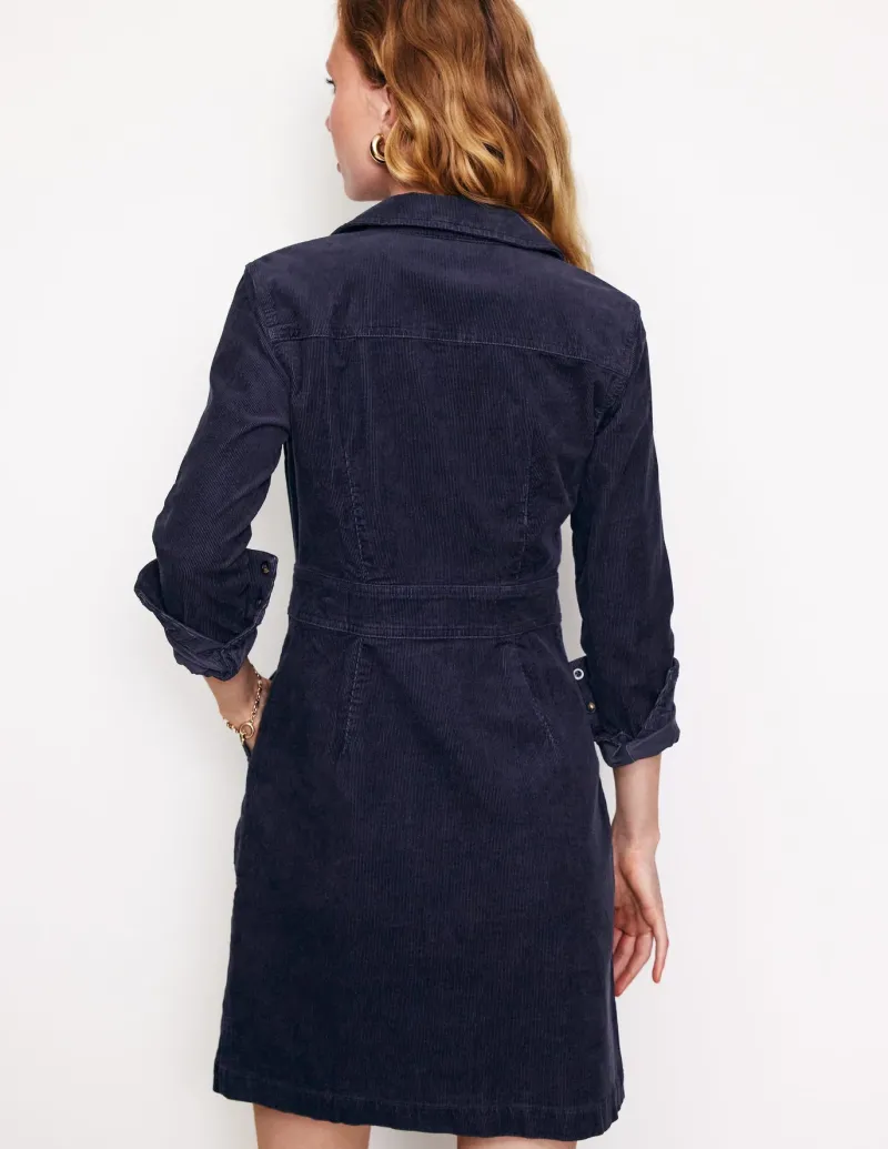 Petite Dresses | Dresses & Jumpsuits-Boden Flora Cord Shirt Dress- Navy