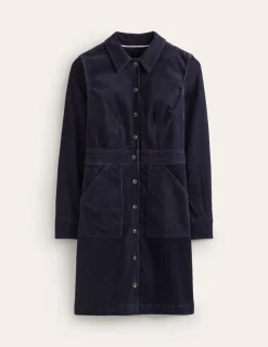 Petite Dresses | Dresses & Jumpsuits-Boden Flora Cord Shirt Dress- Navy