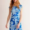 Petite Dresses | Short-Boden Florrie Jersey Dress-Indigo Bunting, Abstract Charm IndigoBunting,AbstractCharm