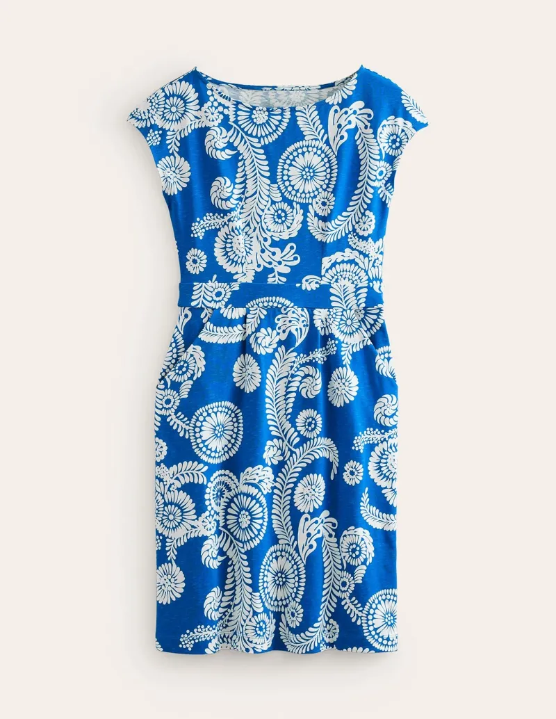 Petite Dresses | Short-Boden Florrie Jersey Dress-Indigo Bunting, Abstract Charm IndigoBunting,AbstractCharm