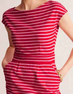 Petite Dresses | Short-Boden Florrie Jersey Dress-Rouge, Lilac Stripe Rouge,LilacStripe