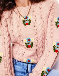 Sweaters & Cardigans-Boden Fluffy Embroidered Sweater-Soft Lavender Pink SoftLavenderPink