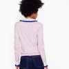Sweaters & Cardigans-Boden Frilled Cotton Blend Cardigan-Soft Lavender Pink SoftLavenderPink
