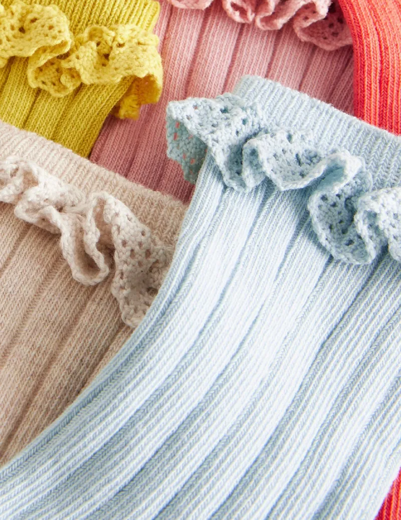 Socks & Tights-Boden Frilly Socks 5 Pack- Multi