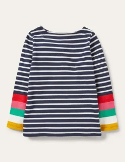 Tops & T-Shirts-Boden Fun Breton-Ivory/Starboard Navy Rainbow Ivory/StarboardNavyRainbow