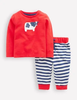 Playsuits & Rompers-Boden Fun Jersey Play Set-Poppy Red Cow PoppyRedCow