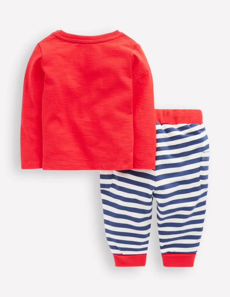 Playsuits & Rompers-Boden Fun Jersey Play Set-Poppy Red Cow PoppyRedCow