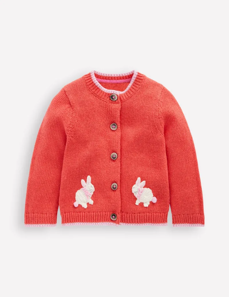 Sweaters & Cardigans-Boden Fun Logo Cardigan-Jam Red Bunnies JamRedBunnies