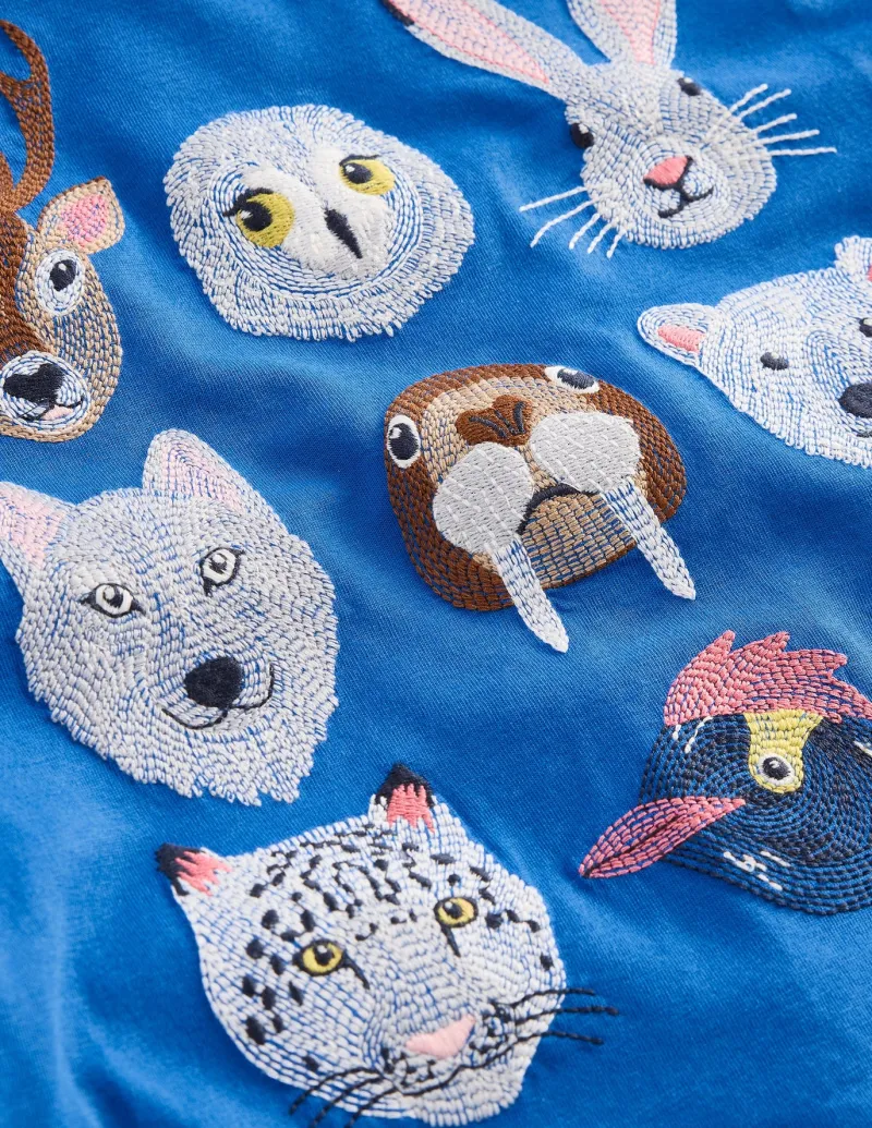 Tops, T-Shirts & Polos-Boden Fun Superstitch Grid T-Shirt-Greek Blue Arctic Animals GreekBlueArcticAnimals