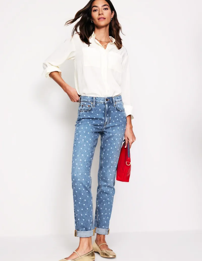 Jeans-Boden Girlfriend Jeans-Laser Spot LaserSpot
