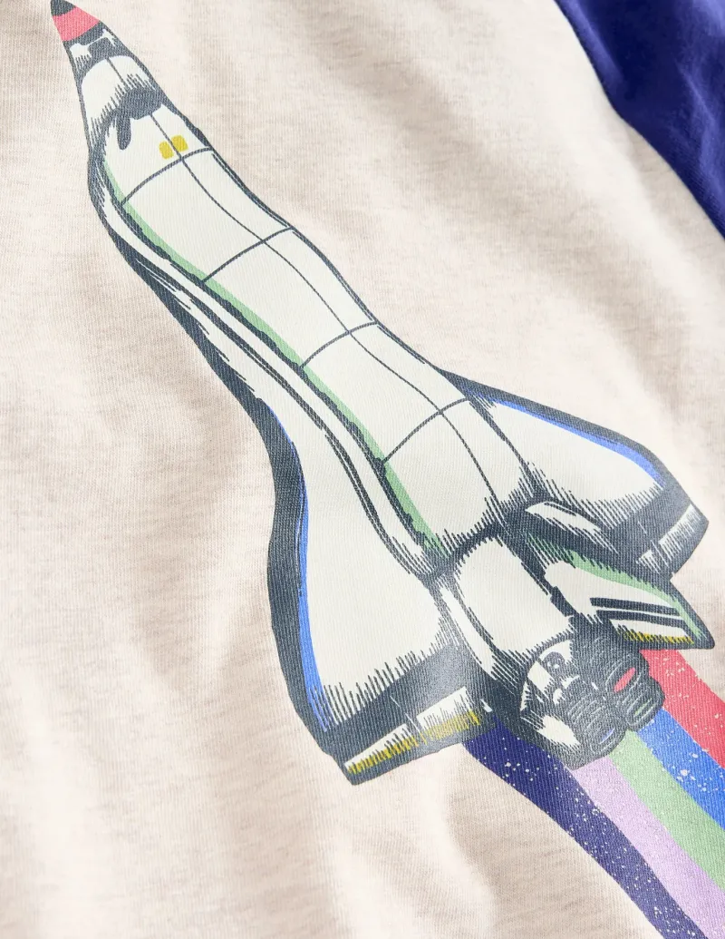 Tops, T-Shirts & Polos-Boden Glow In The Dark Raglan-Oatmeal Marl Rocket OatmealMarlRocket