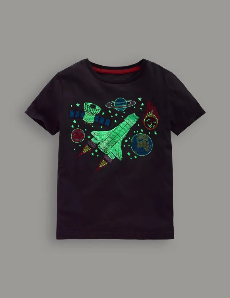 Tops, T-Shirts & Polos-Boden Glow Superstitch T-shirt-Robot Blue Space RobotBlueSpace