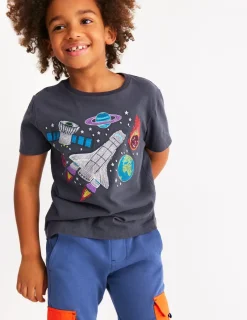 Tops, T-Shirts & Polos-Boden Glow Superstitch T-shirt-Robot Blue Space RobotBlueSpace