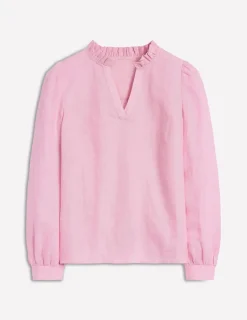 Tops & Blouses-Boden Grace Linen Top-Meadowsweet Pink Chambray MeadowsweetPinkChambray
