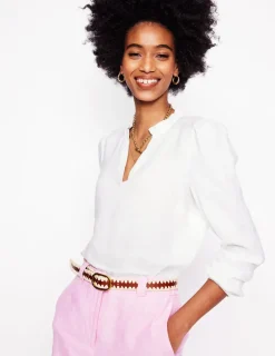 Tops & Blouses-Boden Grace Linen Top- White