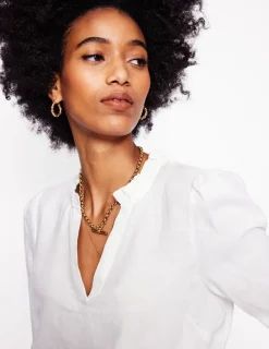 Tops & Blouses-Boden Grace Linen Top- White