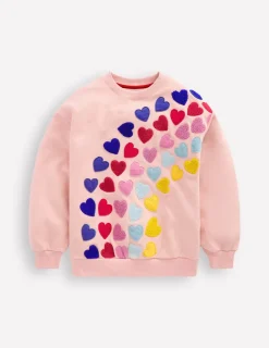 Sweatshirts & Hoodies | Tops & T-Shirts-Boden Graphic Boucle Sweatshirt-Chalk Pink Hearts ChalkPinkHearts