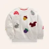 Sweatshirts & Hoodies | Tops & T-Shirts-Boden Graphic Boucle Sweatshirt- Oatmeal