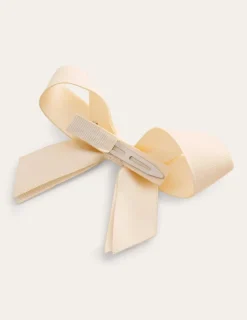 Accessories-Boden Grosgrain Hair Bow- Ivory