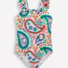 Swimwear & Beachwear-Boden Hallie Frill Strap Swimsuit-Ivory Paisley IvoryPaisley
