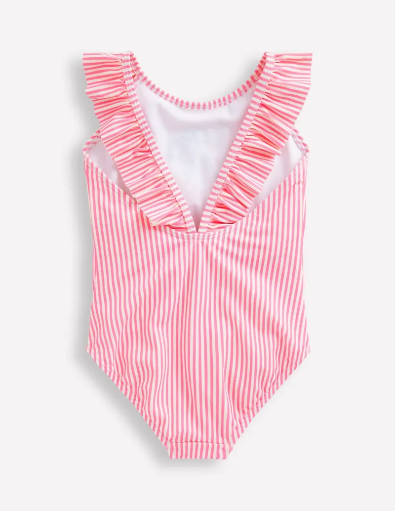 Swimwear & Beachwear-Boden Hallie Frill Strap Swimsuit-Cosmos Pink Cherry CosmosPinkCherry