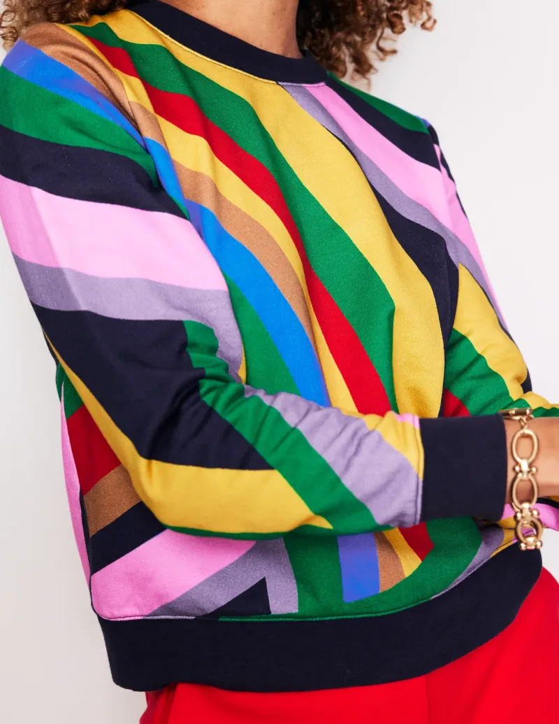 Tops & Blouses | Nightwear & Lougewear-Boden Hannah Printed Sweatshirt-Multi, Abstract Rainbow Multi,AbstractRainbow