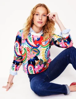 Nightwear & Lougewear | Tops & Blouses-Boden Hannah Printed Sweatshirt-Multi, Botanical Paisley Multi,BotanicalPaisley