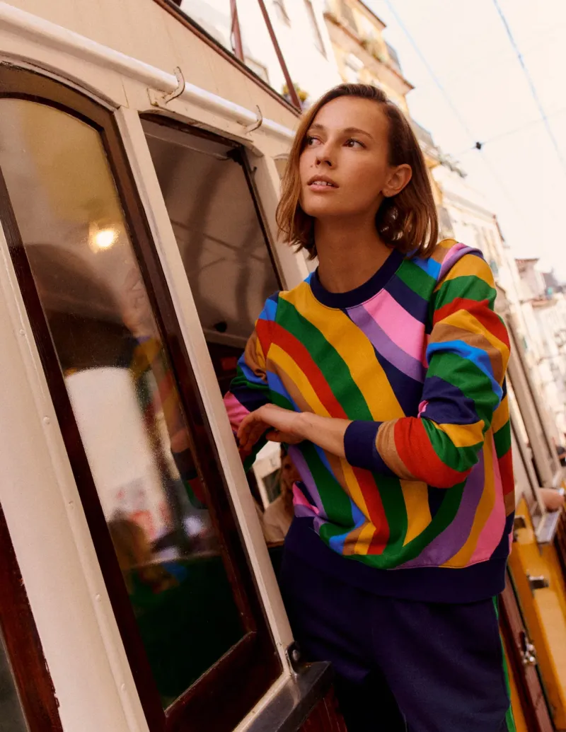 Tops & Blouses | Nightwear & Lougewear-Boden Hannah Printed Sweatshirt-Multi, Abstract Rainbow Multi,AbstractRainbow