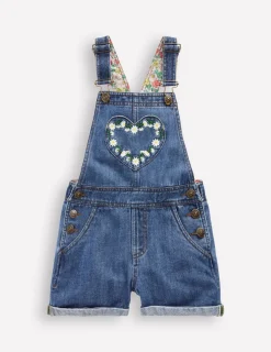 Pants & Jeans | Dresses-Boden Heart Pocket Short Dungarees-Vintage Embroidered Daisy VintageEmbroideredDaisy