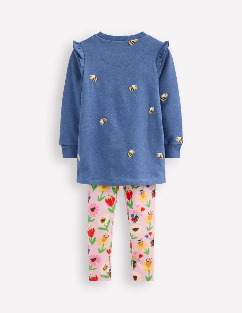 Sweatshirts & Hoodies | Tunics-Boden Heart Pocket Tunic Set-Blue Marl Bees BlueMarlBees