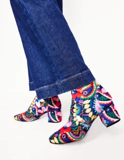 Heels | Boots-Boden Heeled Stretch Knee Boots-Multi, Botanical Paisley Multi,BotanicalPaisley