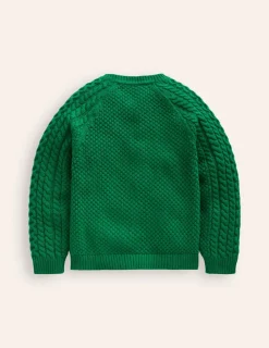 Sweaters & Cardigans-Boden Heritage Cable Cardigan-Deep Green DeepGreen
