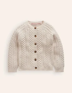 Sweaters & Cardigans-Boden Heritage Cable Cardigan- Ecru