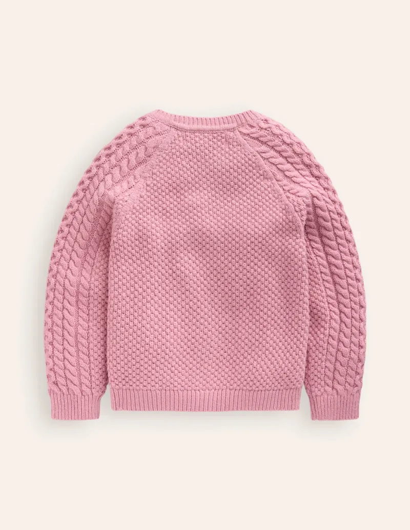 Sweaters & Cardigans-Boden Heritage Cable Cardigan-Vintage Pink VintagePink