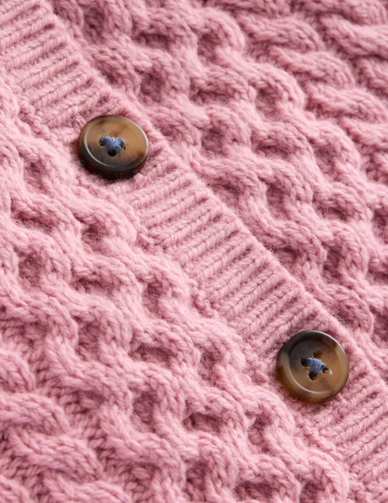 Sweaters & Cardigans-Boden Heritage Cable Cardigan-Vintage Pink VintagePink