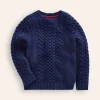 Sweaters & Cardigans-Boden Heritage Cable Sweater-College Navy CollegeNavy