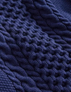 Sweaters & Cardigans-Boden Heritage Cable Sweater-College Navy CollegeNavy