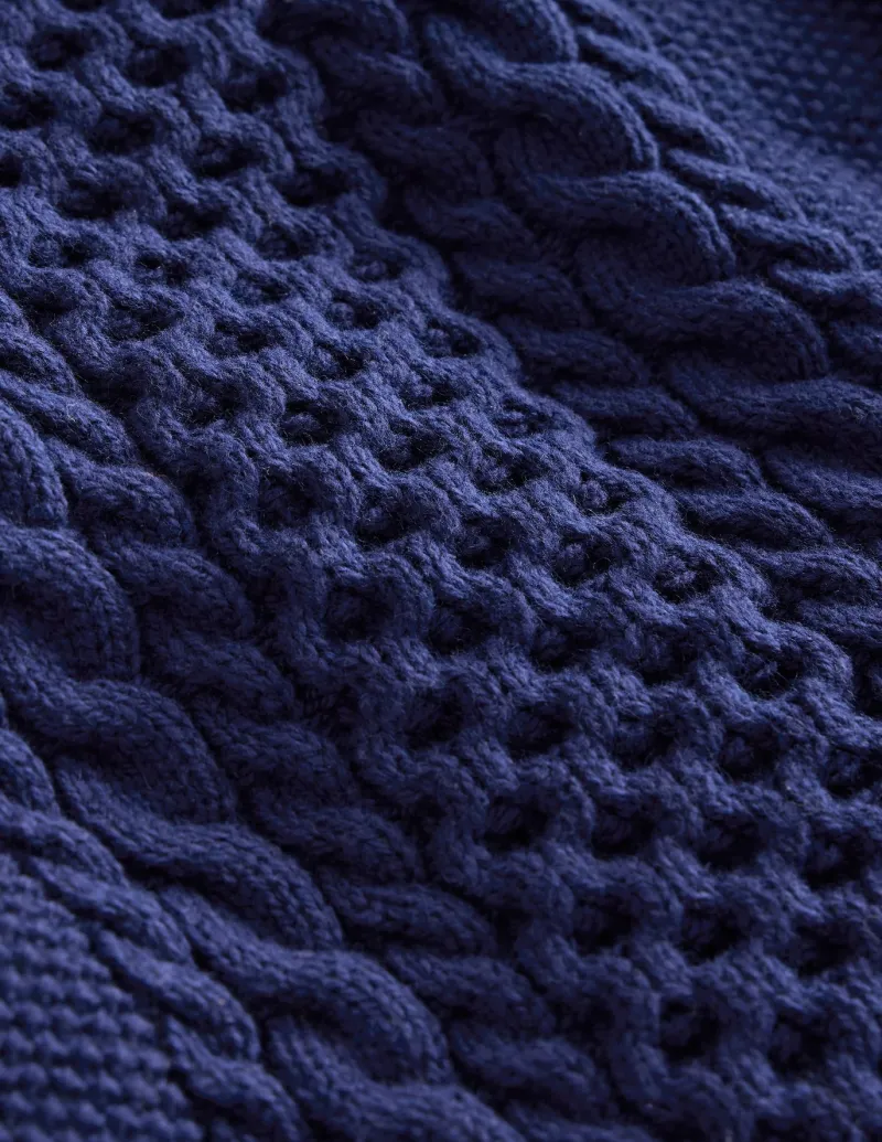 Sweaters & Cardigans-Boden Heritage Cable Sweater-College Navy CollegeNavy