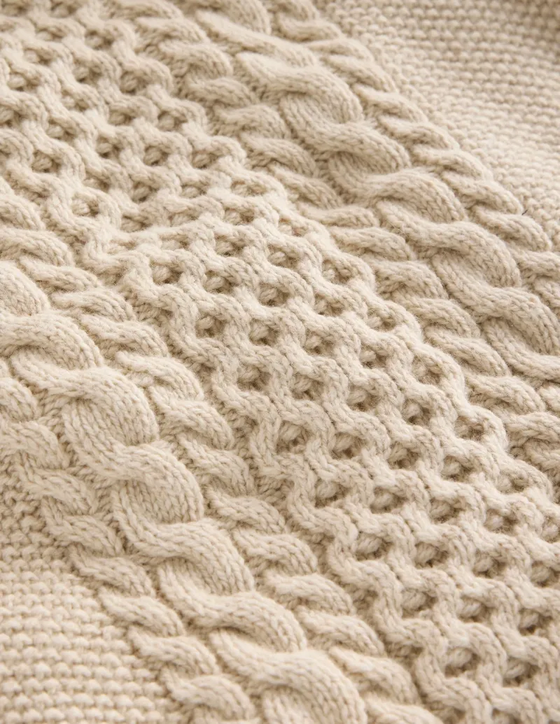 Sweaters & Cardigans-Boden Heritage Cable Sweater- Ecru