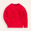 Sweaters & Cardigans-Boden Heritage Cable Sweater-Poppy Red PoppyRed
