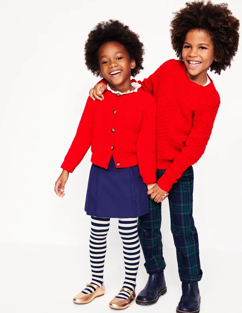 Sweaters & Cardigans-Boden Heritage Cable Sweater-Poppy Red PoppyRed
