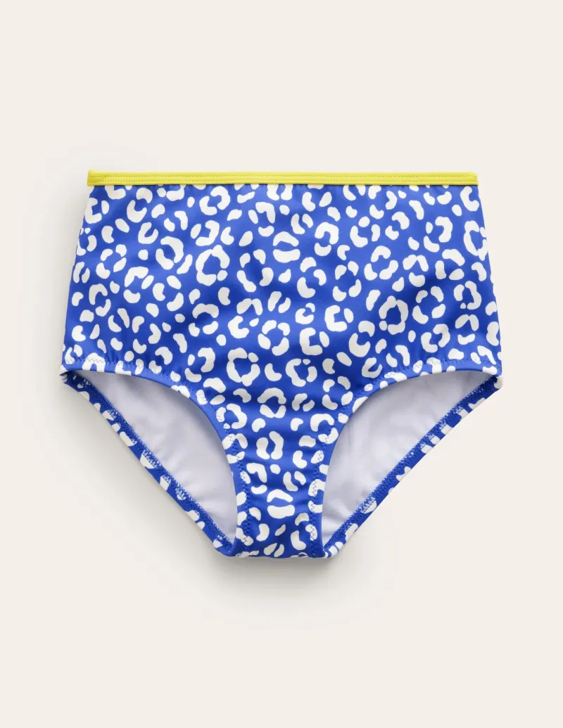 Swimwear & Beachwear-Boden High Waisted Bikini Bottoms-Blue Leopard BlueLeopard