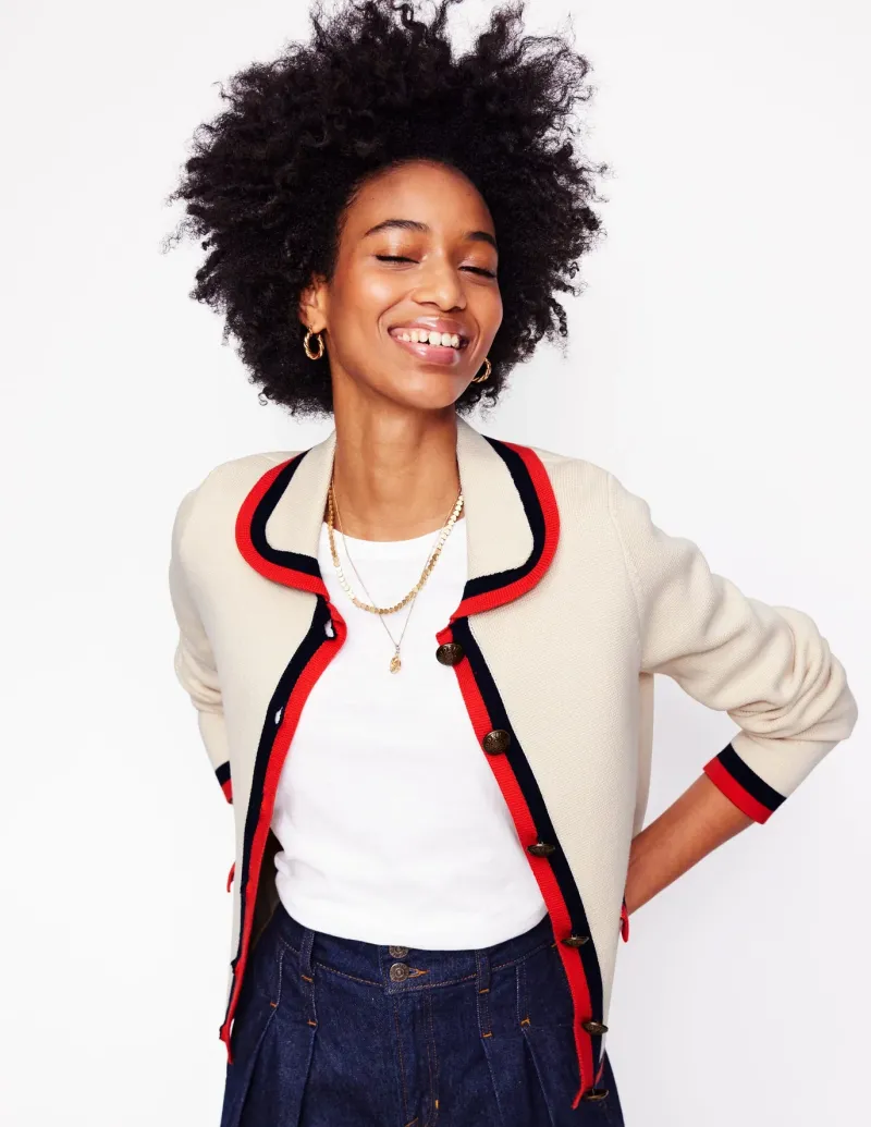 Sweaters & Cardigans-Boden Holly Collared Knitted Jacket-Warm Ivory WarmIvory