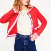 Sweaters & Cardigans-Boden Holly Collared Knitted Jacket-Strawberry Tart Red StrawberryTartRed